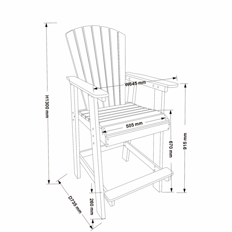Chaise de bar en PEHD