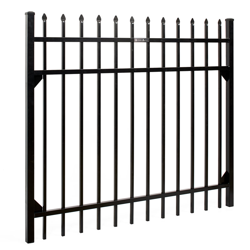 Athens Gloss Black Metal Gate, 4 ft. H x 4.7 ft. W