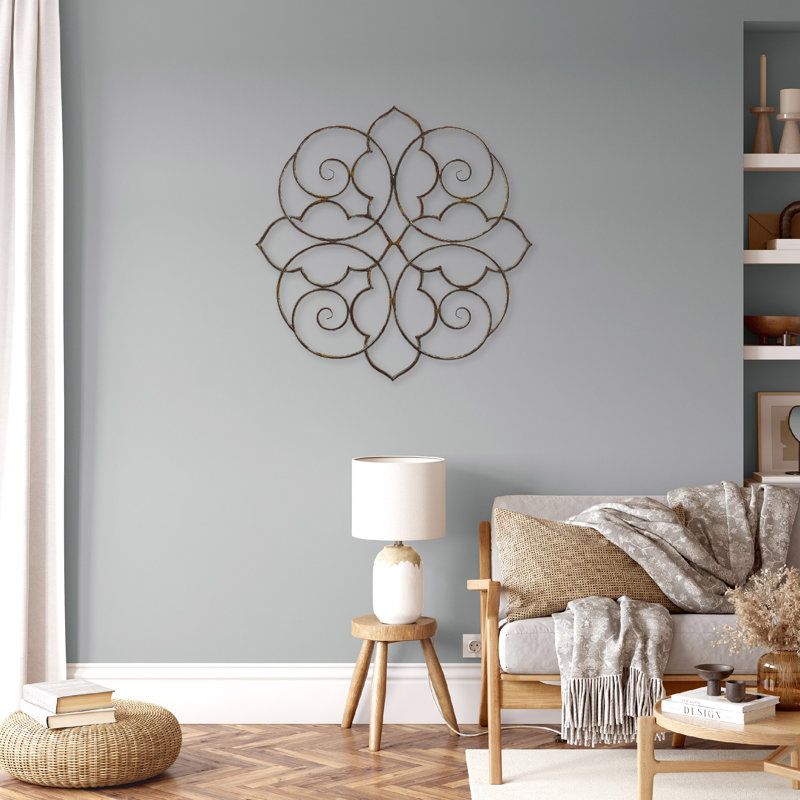 Ornate Bronze Metal Filigree Outdoor Wall Art