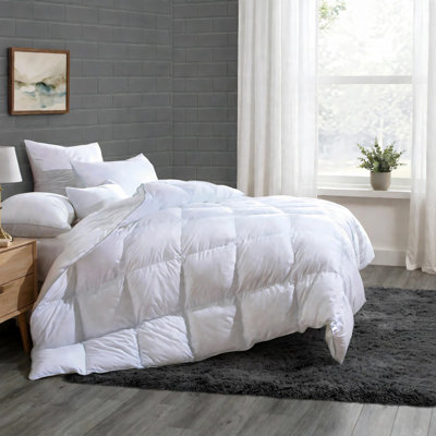 Housse de couette luxueuse et moelleuse en duvet et plumes douces et respirantes pour toutes les saisons