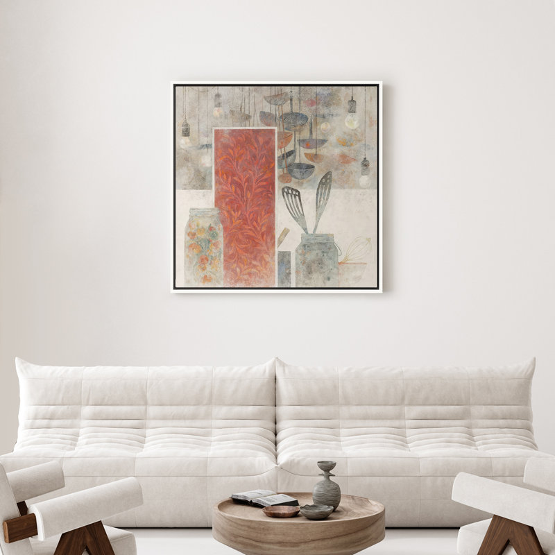 Art mural encadré abstrait rétro antique classique pour chambre à coucher, H 16 po x l 16 po, Blanc