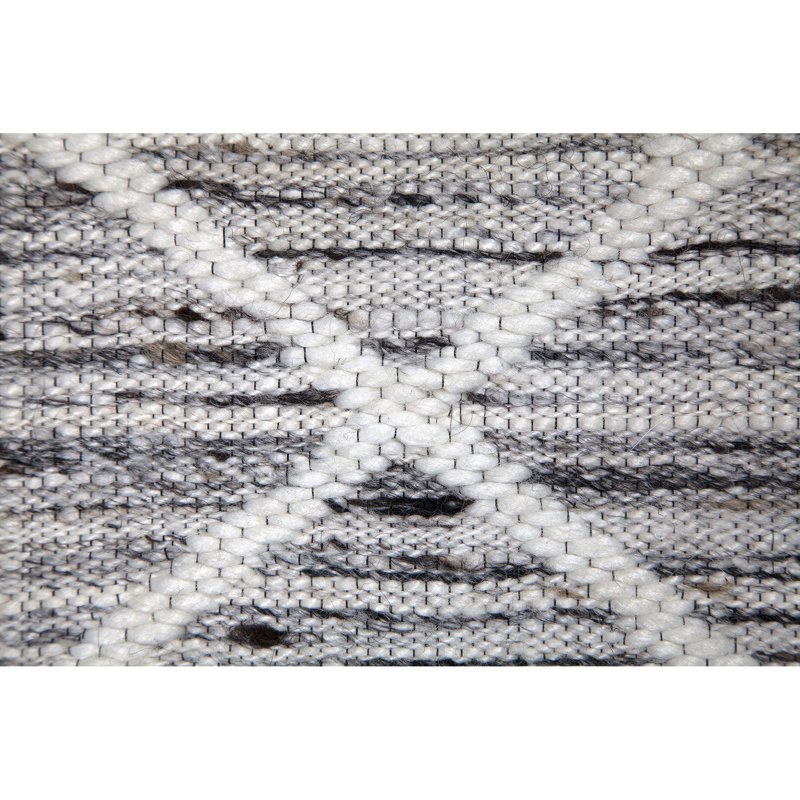 Tapis à tissage plat zone grise handwoven Chariton, Rectangle 5 pi 3 po x 7 pi 3 po