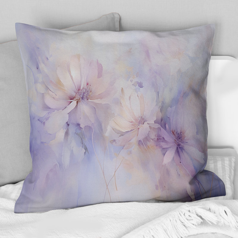 Coussin Purple Botanical Whispers II - Abstract Botanicals