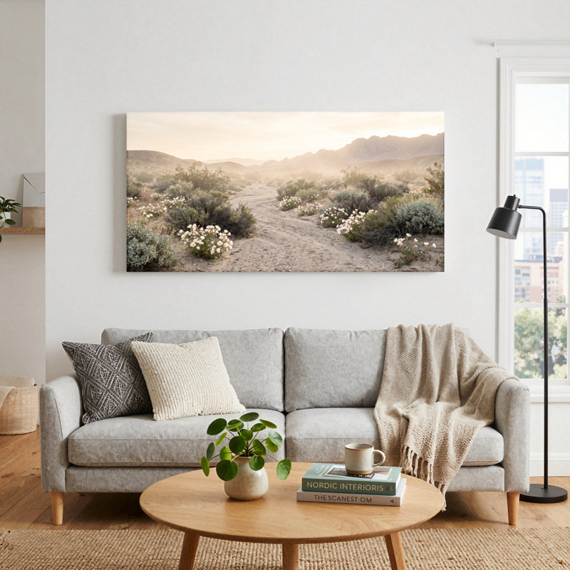 Ensemble de 1 tableau sur toile « Chemin du désert », 32“W x 16”H, Wrapped Canvas