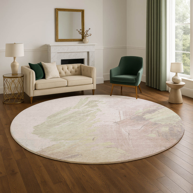 Premium Machine Washable Giacchetto AMF1843 Abstract Rug, Round 8'