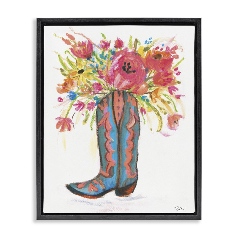 Cadre flottant Floral, Cadre flottant noir de jais, H 21 po x l 17 po