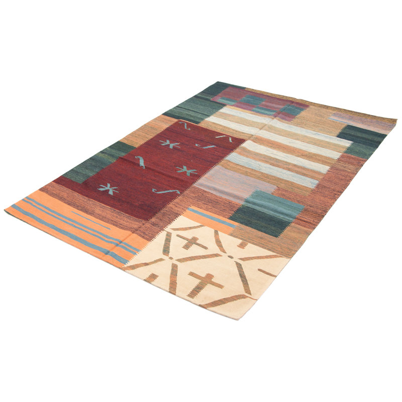 Tapis multicolore rectangulaire de 6 pi 4 po x 9 pi 8 po Lambersart