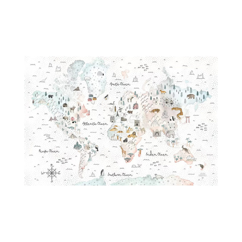 «World Traveller I Dot» par Laura Marshall, impression sur toile tendue, H 8 po x l 12 po x P 0,75 po