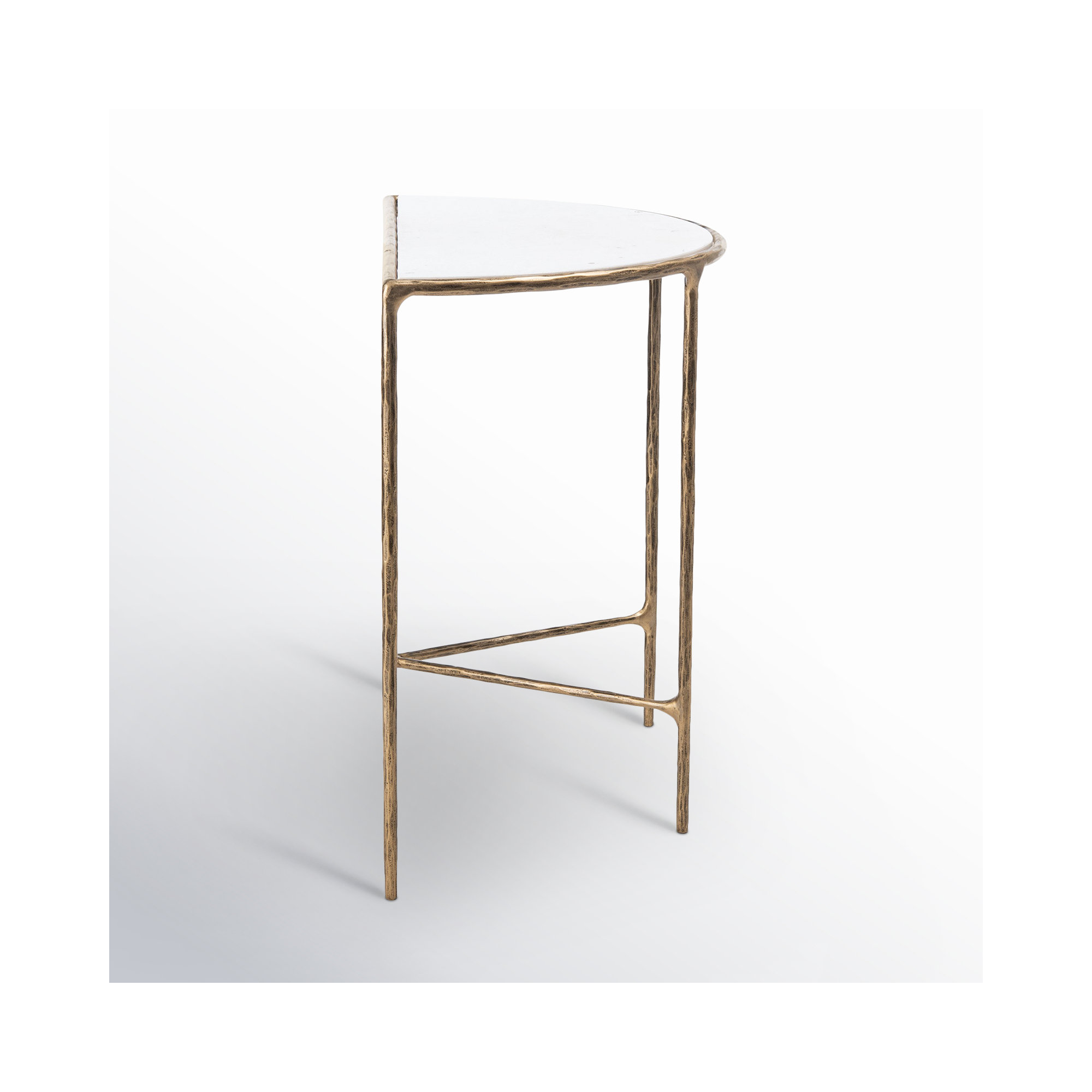 Evelynn 36'' Console Table, Brass, White Marble