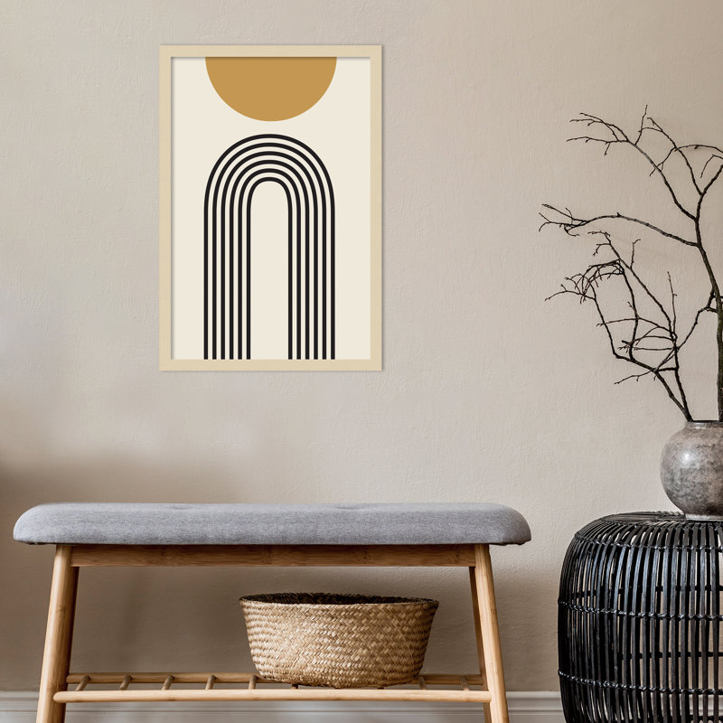 «Retro Mountain Sunrise» par The Creative Bunch Studio - cadre photo, impression sur papier, Brun, H 25 po x l 17 po