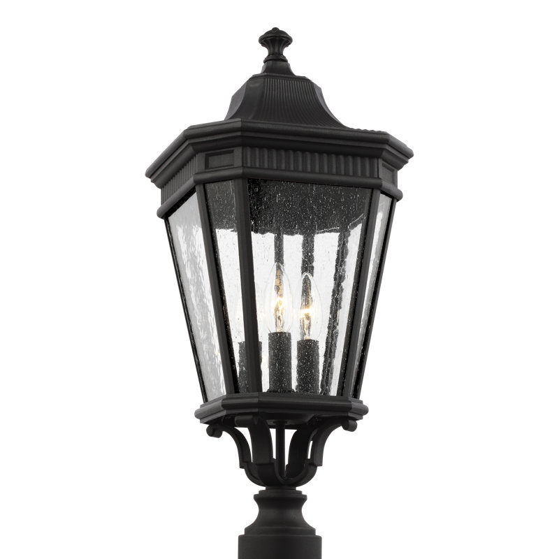 Cotswold Lane Large Post Lantern from Generation Lighting , 12" H x 12" W x 27.37", Black