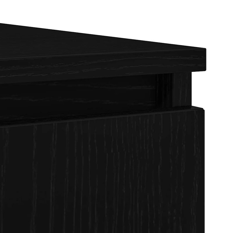 Sideboard With Drawers 100.5X35x98.5 Cm Engineered Wood, Black Oak