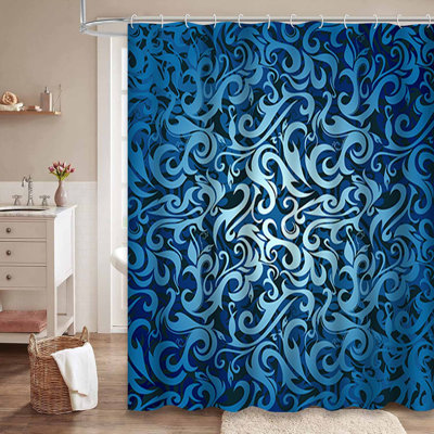 Rideau de douche sans couture avec 12 crochets