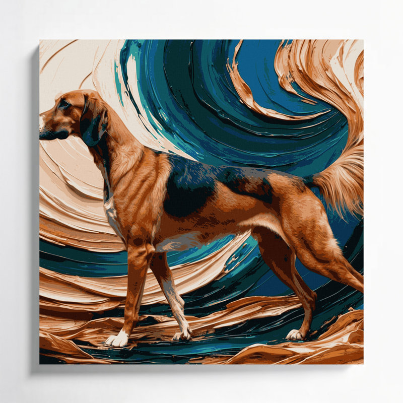 Chiens, chien afghan gris, art mural sur toile, H 16 po x l 16 po