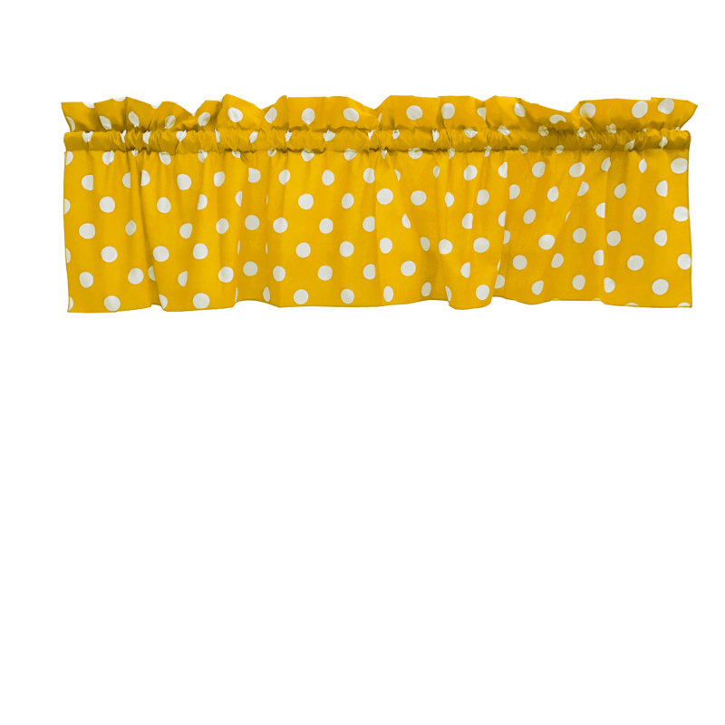 Cantonnière sur mesure en mélange de coton à pois 58 po Chrisman, L 58 po x L 20 po, Jaune/blanc