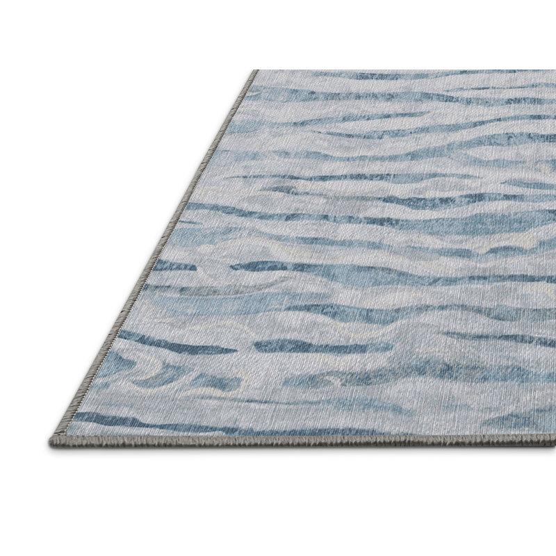Machine Washable Gray Area Rug, Rectangle 8' x 12'