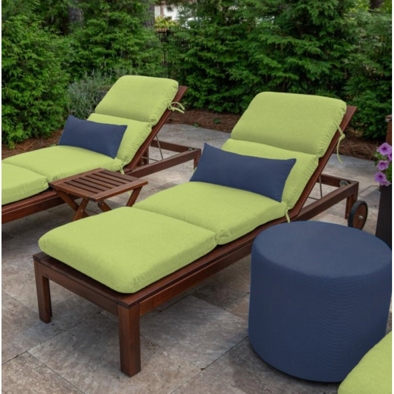 Marlowe Sunbrella® 1-Piece Outdoor Chaise Cushion, Spring Green Performance