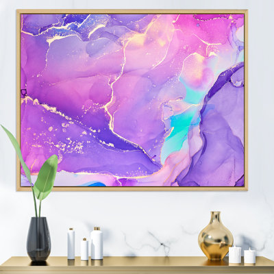 " Purple And Blue Liquid Fuchia Art V "
