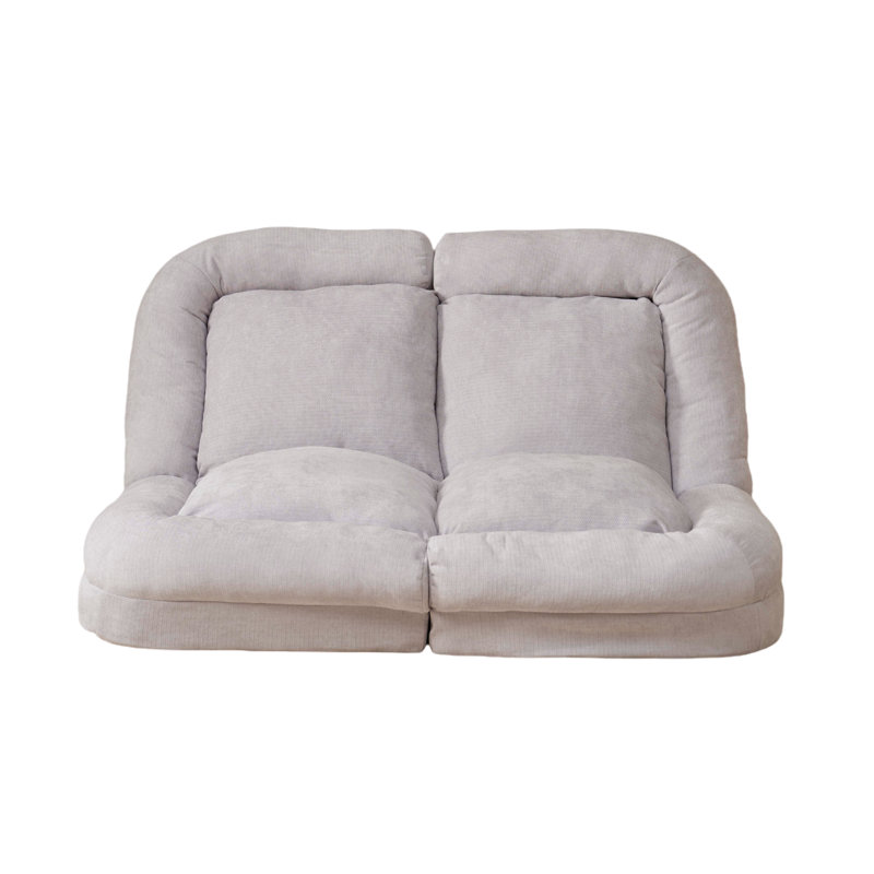 Convertible Fold-Out Double Sofa Bed,the Left Part of the Complete Product., White