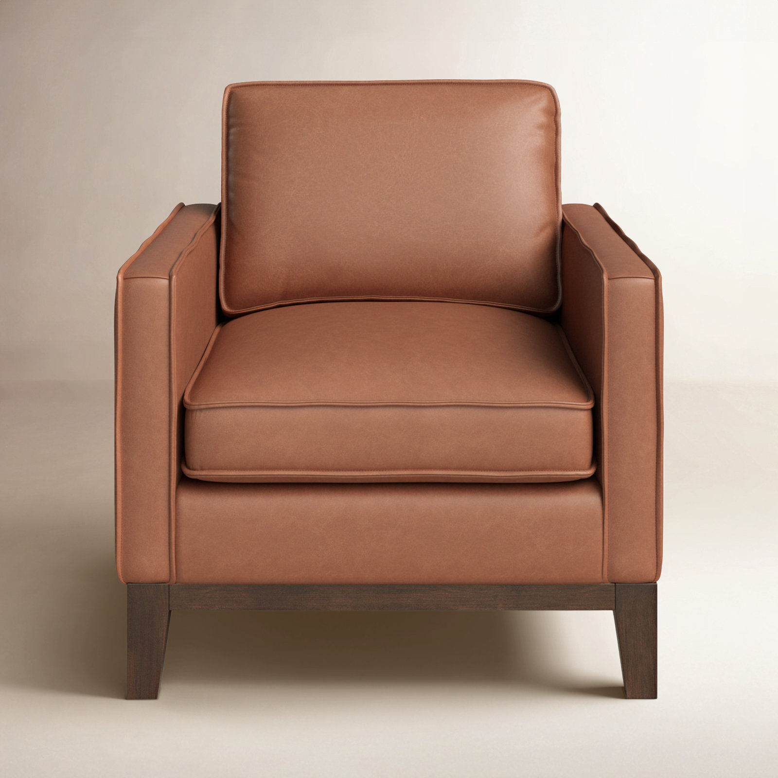 Cascades Genuine Leather Armchair, Mocha Genuine Leather