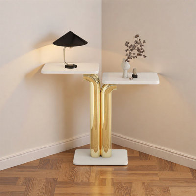 Console en marbre avec base en acier inoxydable