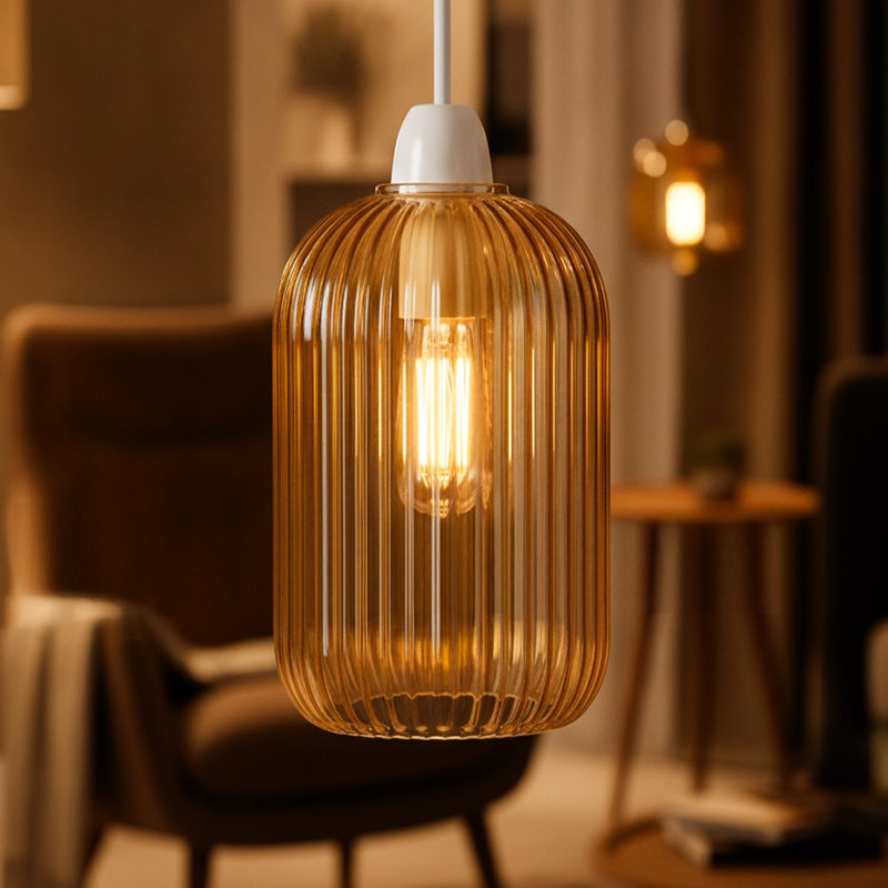 20 cm H Round Glass Lamp Shade ( Spider )