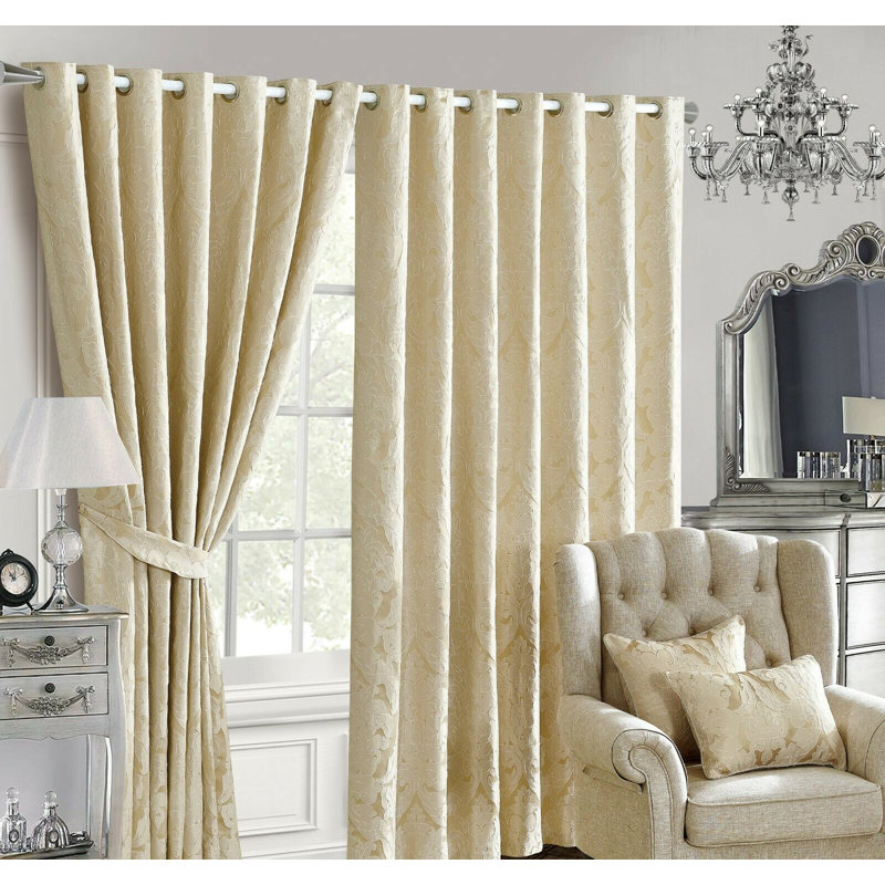 Tenterden Blackout Curtain Pair, Cream, Width 137cm x Drop 229 cm