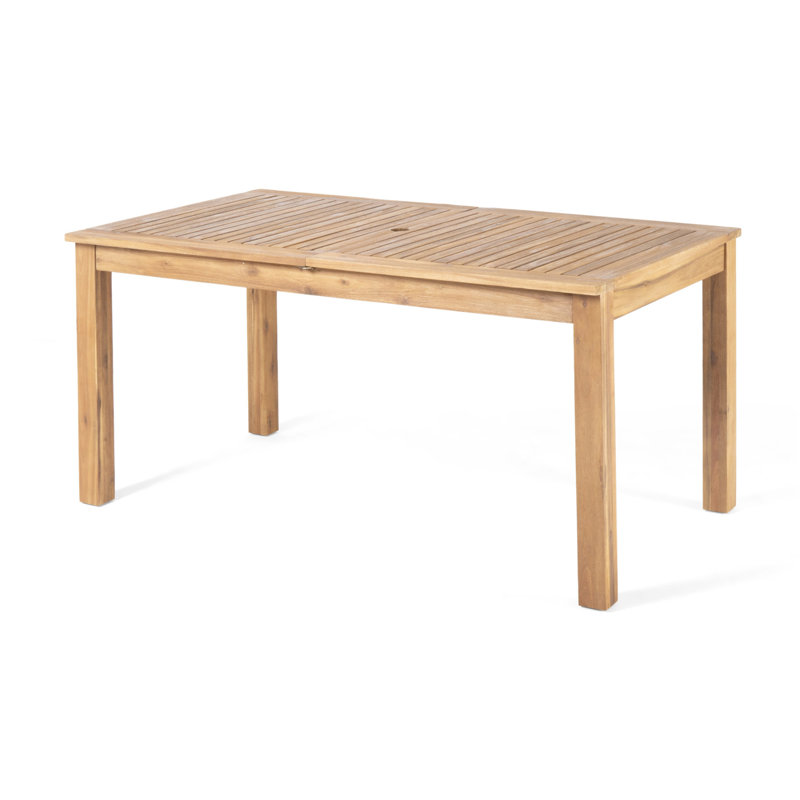 Outdoor Expandable Acacia Wood Dining Table, Natural