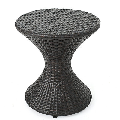 Outdoor Wicker Hourgla Patio Side Table Outdoor Round End Table