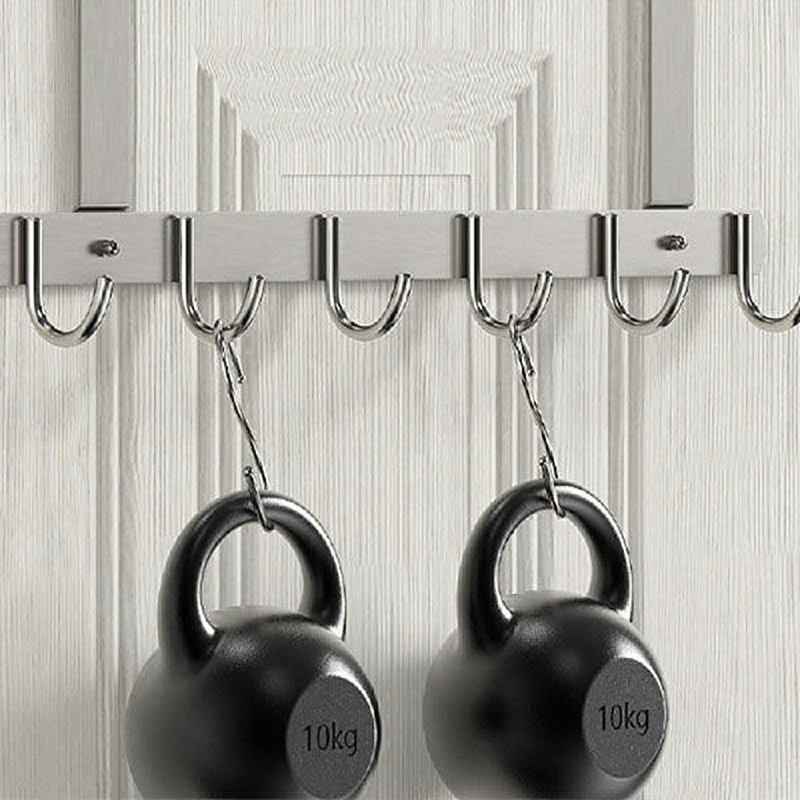 Chloee Long Stainless Steel - 7 Hooks Over-the-Door Hook Rack