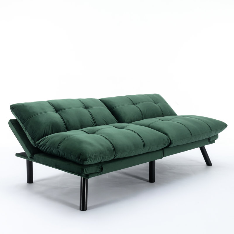 Lit moelleux, accoudoir réglable et petit appartement, taille simple moderne recouverte de, Émeraude