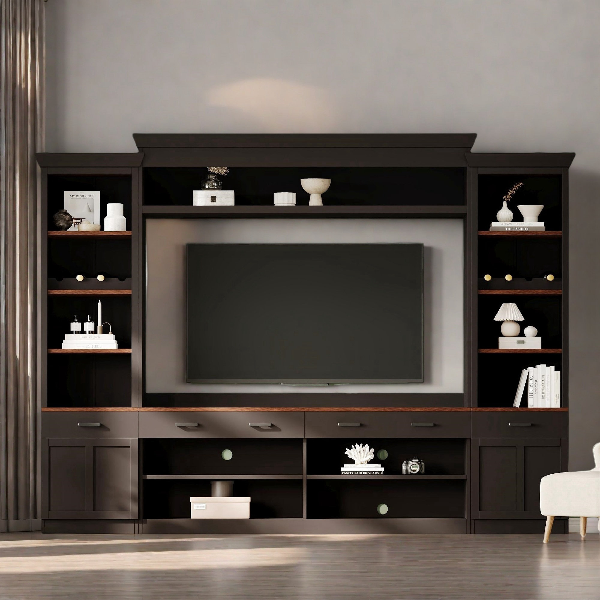 Red Barrel Studio® All In One 4-piece Entertainment Tv Stand With ...