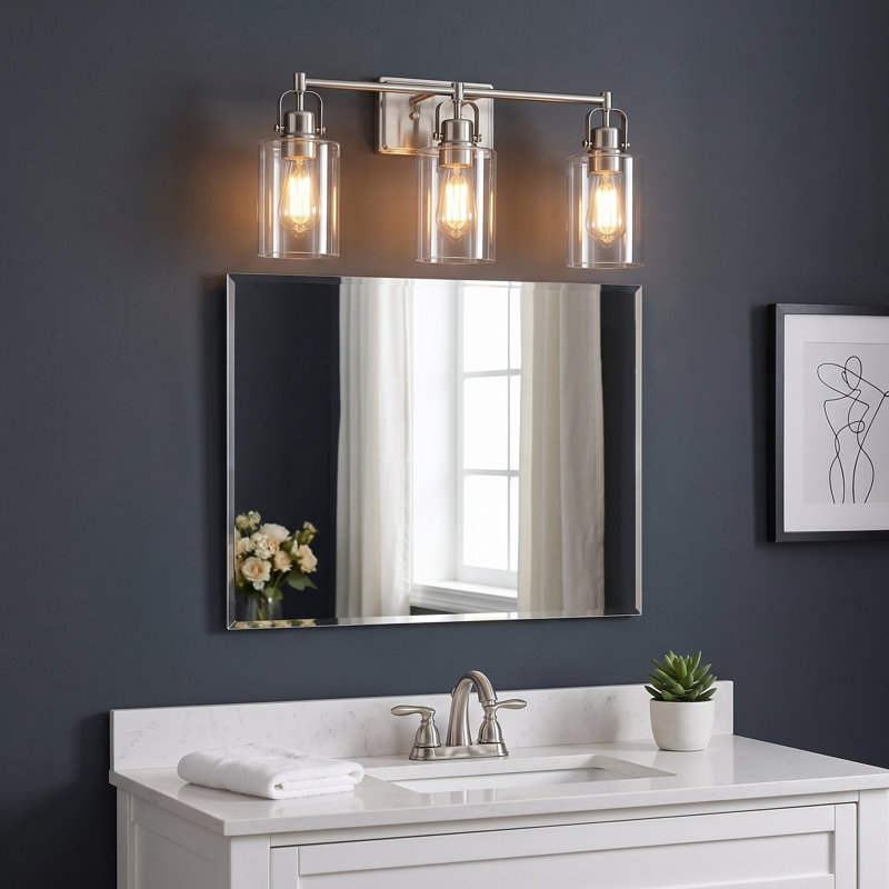 Siedentopf Dimmable Vanity Light, Brushed Nickel, 3