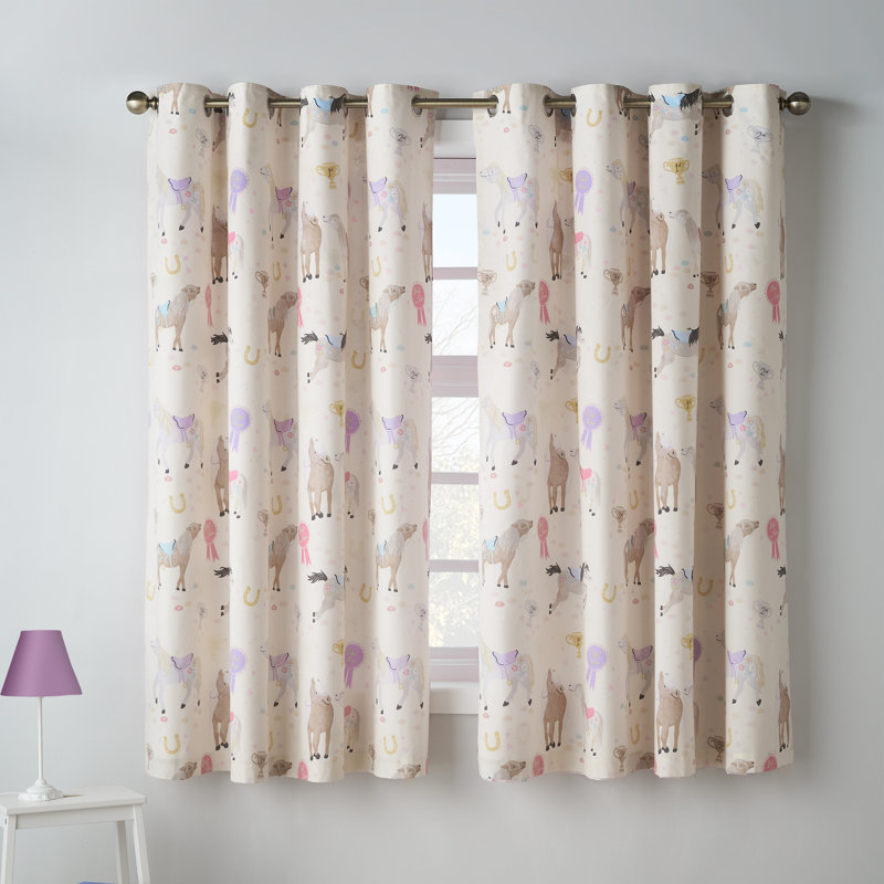 Cotton Blend Semi Sheer Curtain Panel Pair
