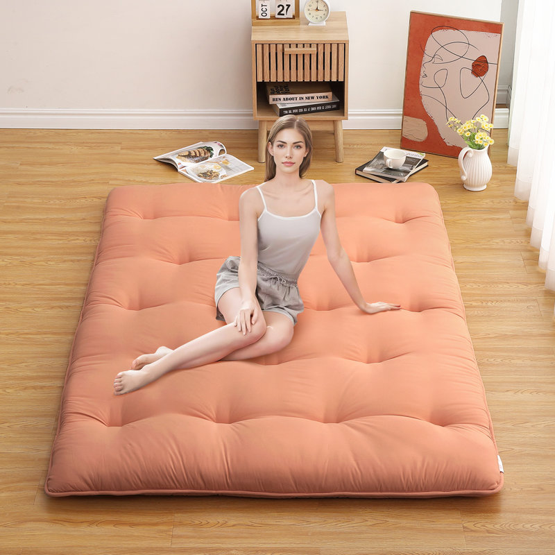 Matelas de futon japonais en mousse à haute densité de 4 po, tapis de sol Tatami pliable à 5 couches pour ferme, dortoir, véhicule récréatif, camping