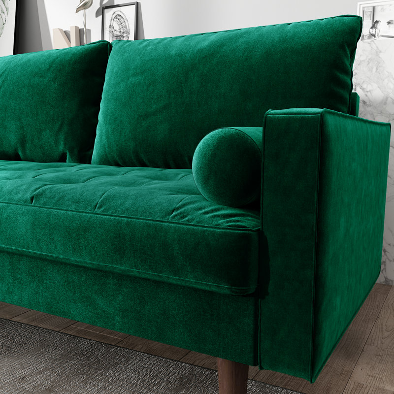 Christner 58'' Velvet Loveseat, Green