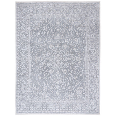 Calidia Floral Light Gray/Cream Area Rug