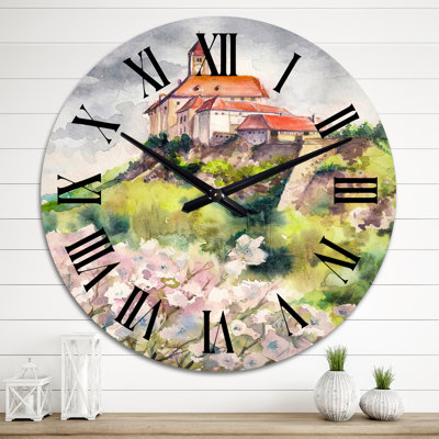 Castle on A Green Mountain - French Country Wall Clock
