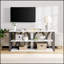 Console industrielle à 3 niveaux avec beaucoup de rangement, parfaite pour l'entrée, le salon et le couloir en blanc-312422761-312422760
