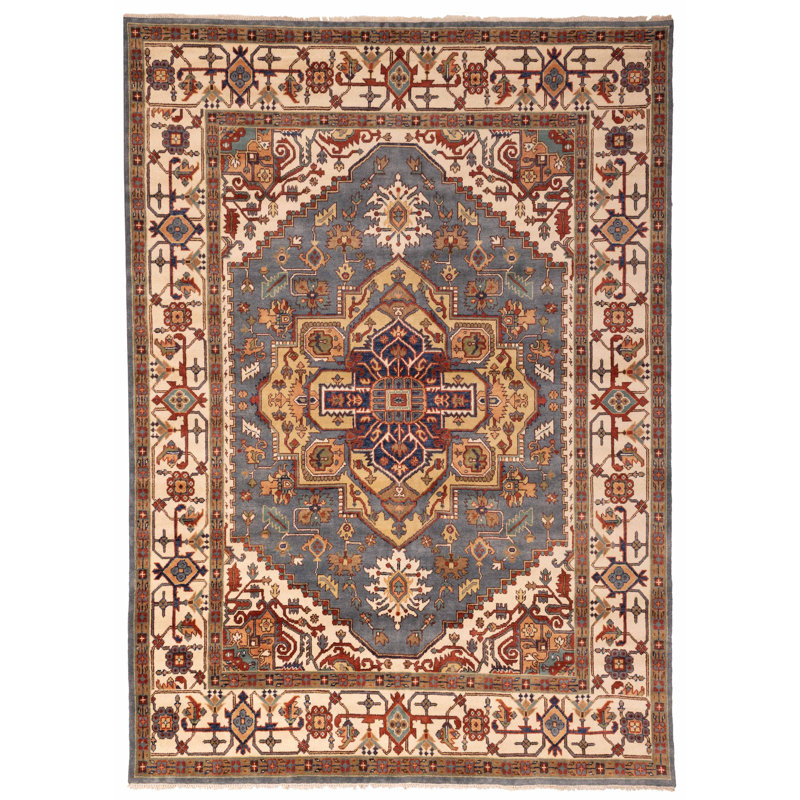 Tapis bleu Serapi Heritage Denim 10 pi 0 po x 13 pi 9 po