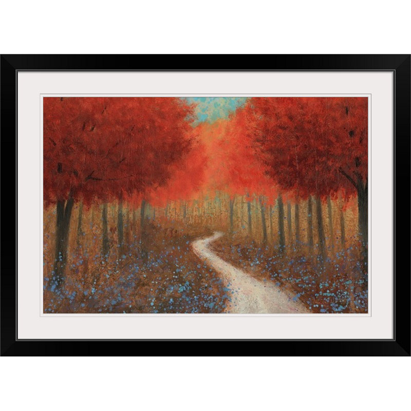 «Ieuan Forest Pathway» par James Wiens - impression, H 28 po x l 38 po x P 1 po, Cadre noir
