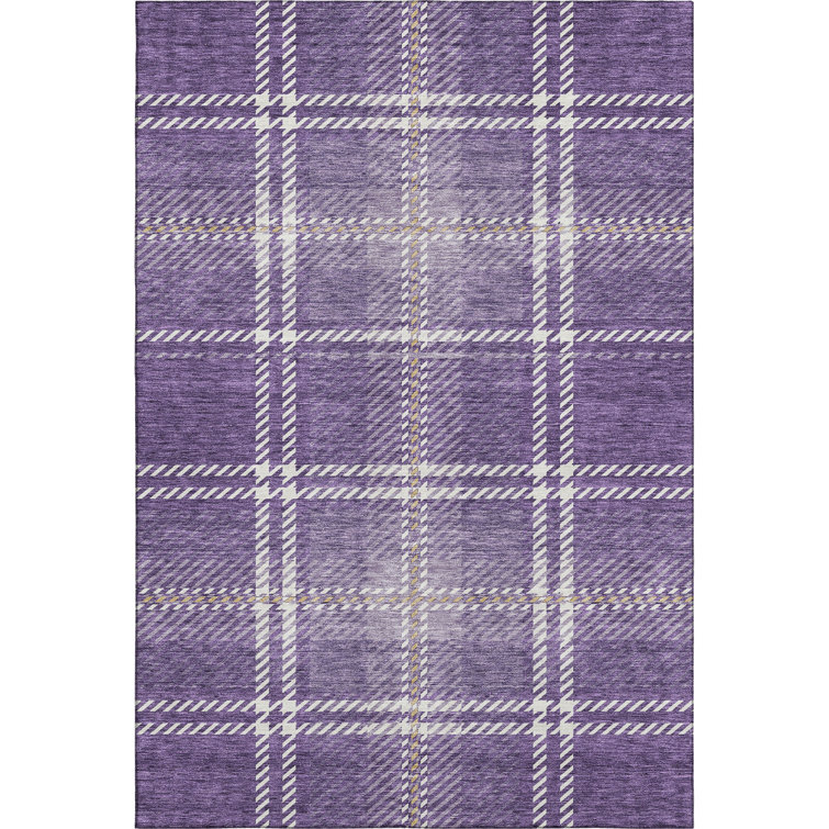 Premium Machine Washable Prisco Purple Rug