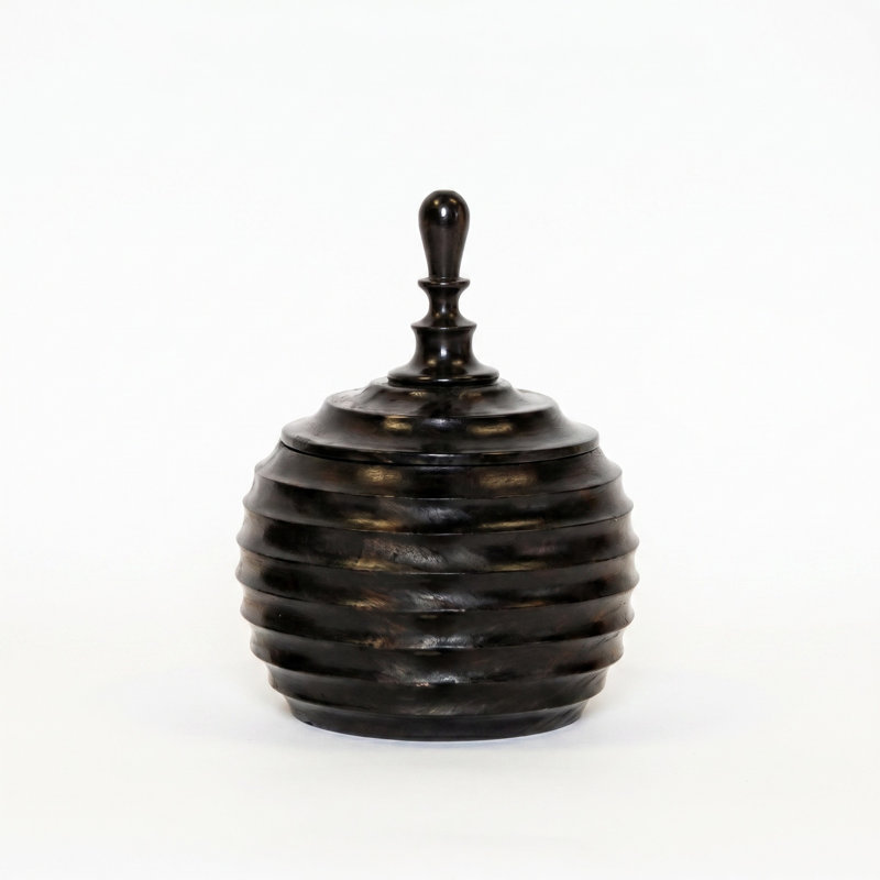 Ebony Wood Collection Wood Jar, Style Five