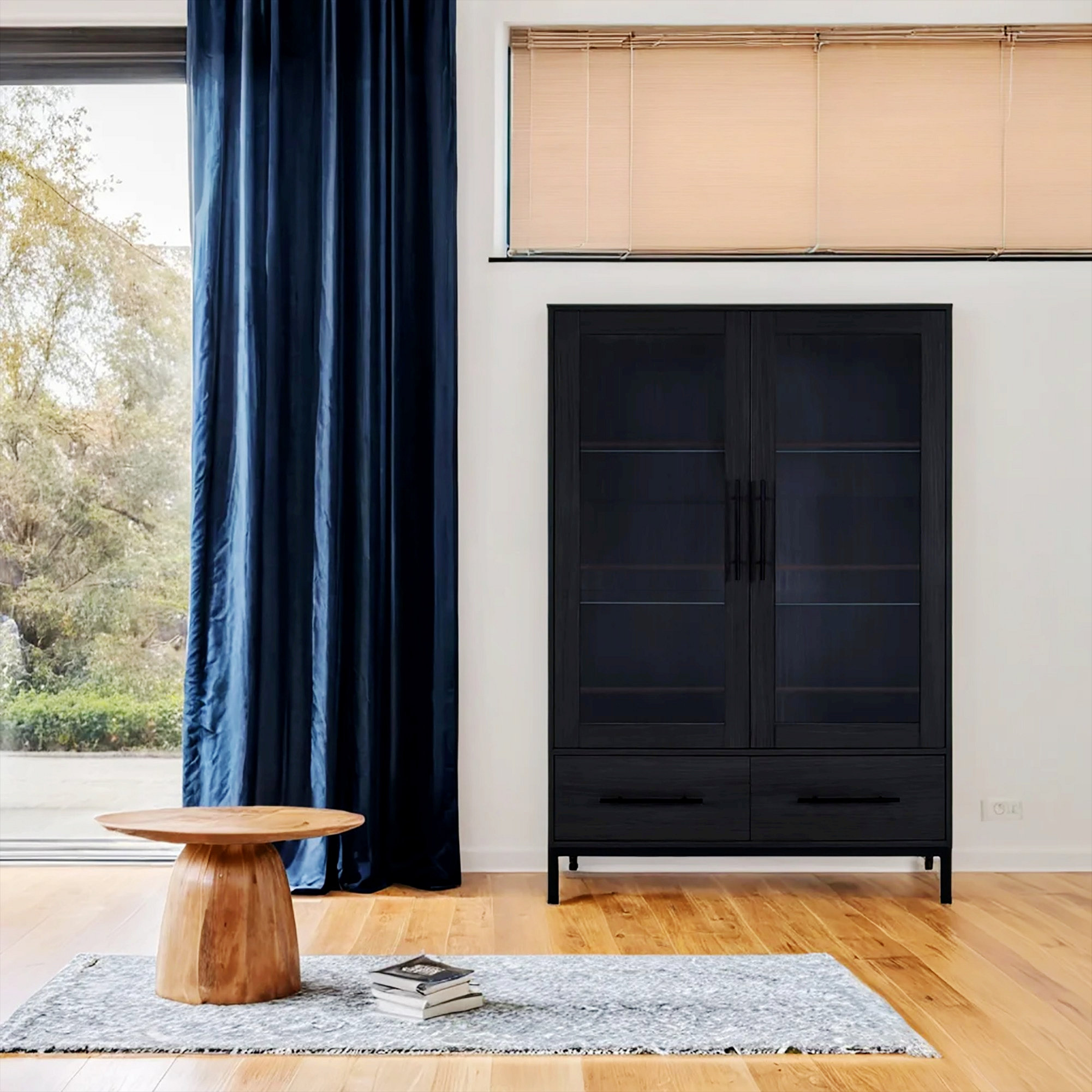 Latitude Run® Display Cabinet With Tempered Glass Door, Accent Cabinet ...