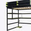 Full Size Wood Loft Bed With Desk,Side Storage Rack,Multi-Storage Shelves And RGB Light,Red-71119377-71119378