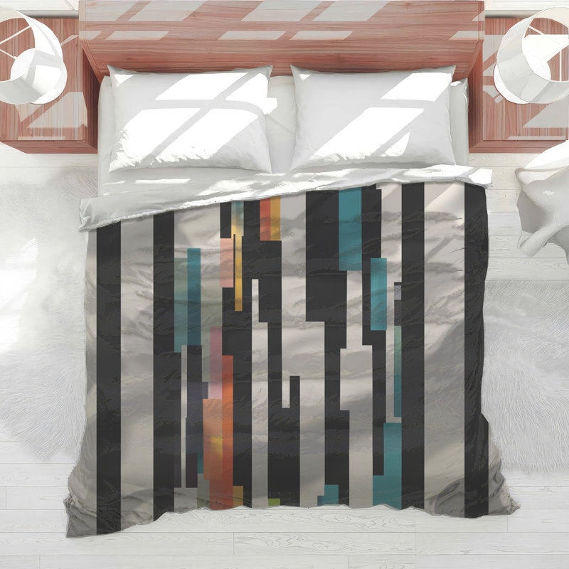 Vertical Multicolor Stripes Comforter, Twin Extra Long