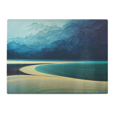 Modern Beach  Glass Chopping Board