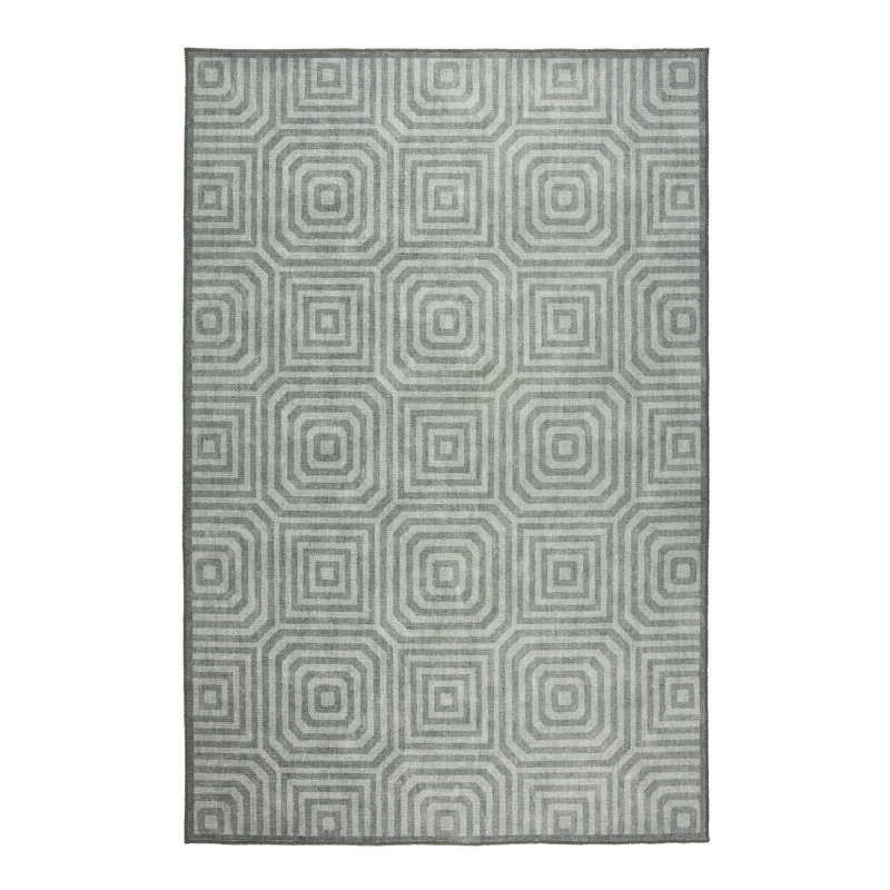 Geometric Digitally Printed 100% Polyester Area Rug, Rectangle 152 x 230 cm