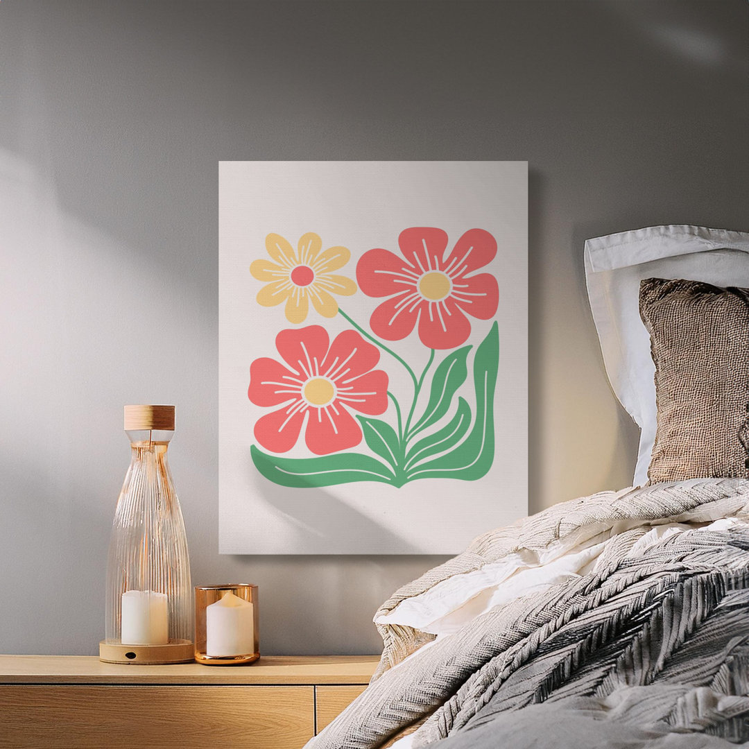 Floral Canvas Wall Art, Modern Flower Print, Gallery Wrapped Canvas, Botanical Home Decor, Ready to Hang, Statement Piece, Archival Inks