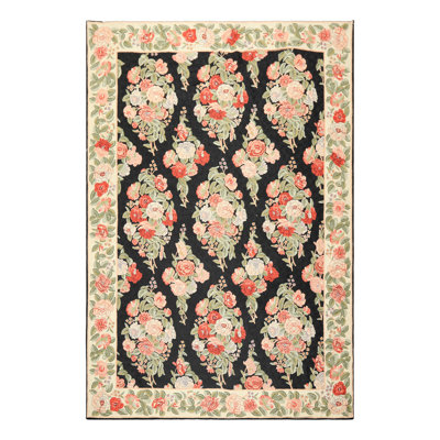 Tapis gris anthracite en laine tissé à la main 6x9